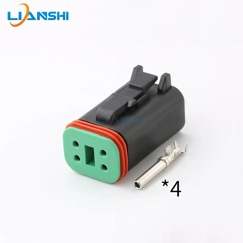 DTF13-4P/DT06-4S 4-pin automotive waterproof connector with male and female mating sheath terminals