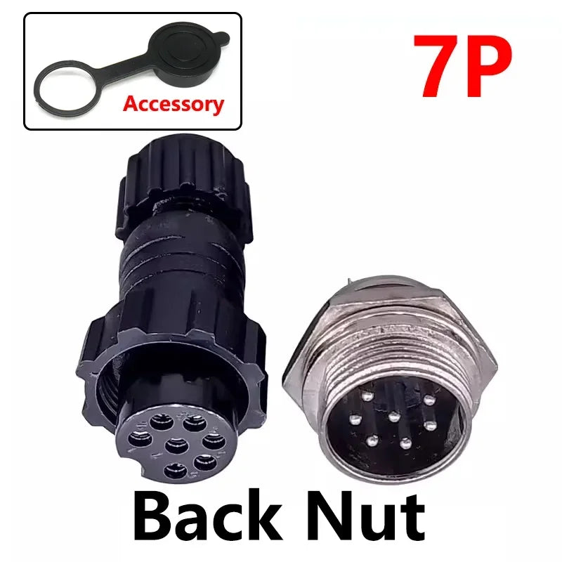 5/20Sets GX16 M16 QL16 16MM Aviation Plug&Socket:Male Female Docking Back Nut Panel Mounted Connector with 2/3/4/5/6/7/8/9 Pins