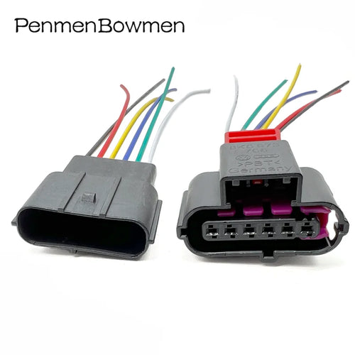 1 Set 6 Pin Car Gas Accelerator Throttle Pedal Electrical Cable Connectors Waterproof Female Male Wire Harness Plug 8K0973706