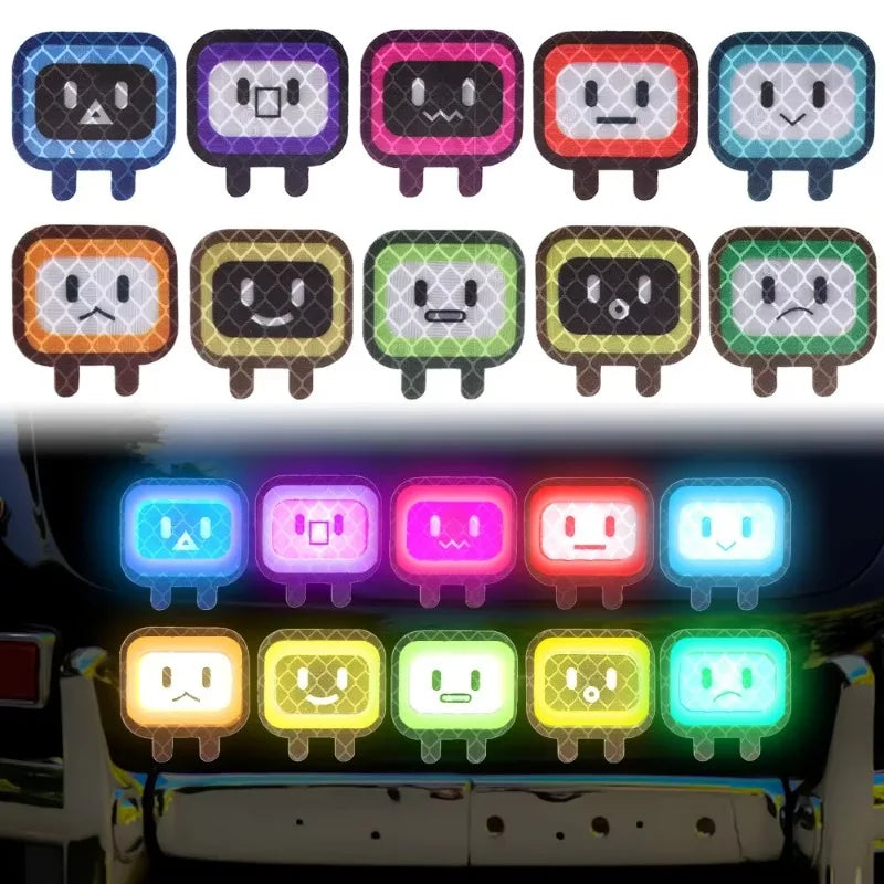 10/20PCS Car Stickers Decorative Reflective Motorcycle Personality Cute Square Auto Body Stickers Helmets Shielding Scratches