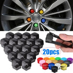 20pcs Universal Lug Nut Covers for Automotive Wheel Hubs Tire Cap Modification Accessories Dust-Proof Rust-Proof Durable Stylish