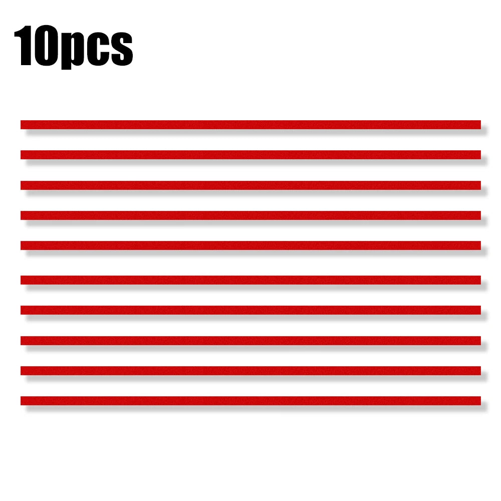Car Front Hood Reflective Sticker Grille Moulding Red Decoration Strip Sticker Waterproof Car Exterior Reflective Sticker Decals