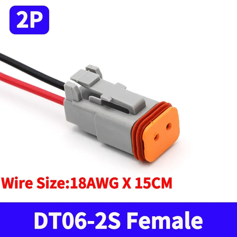 5/20/100 Sets Deutsch DT Connector With 15cm Wire Harness Waterproof Electrical Car Socket Plug DT06-2S DT04-2P 2/3/4/6/8/12P
