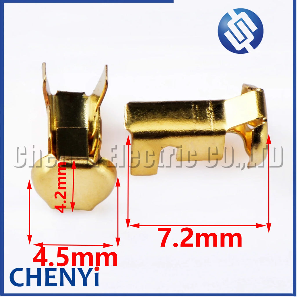 50 Pcs Auto Brass Wire Harness Connector Crimp Terminal Fuse Holder Button Contact Pin DJ9007A G45