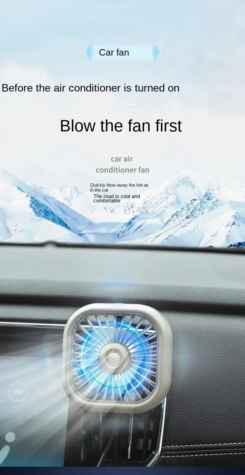 Mini Car Air Outlet Cooling Fan Adjustment Powerful USB Light Creative Low Noise Multi-function Mini Interior Fan Cooler Amagi