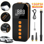 Car Air Compressor With Digital Pressure Gauge Flashlight And Cell Phone Charging Motorcycle Bicycle And Ball Inflator 3000mAh