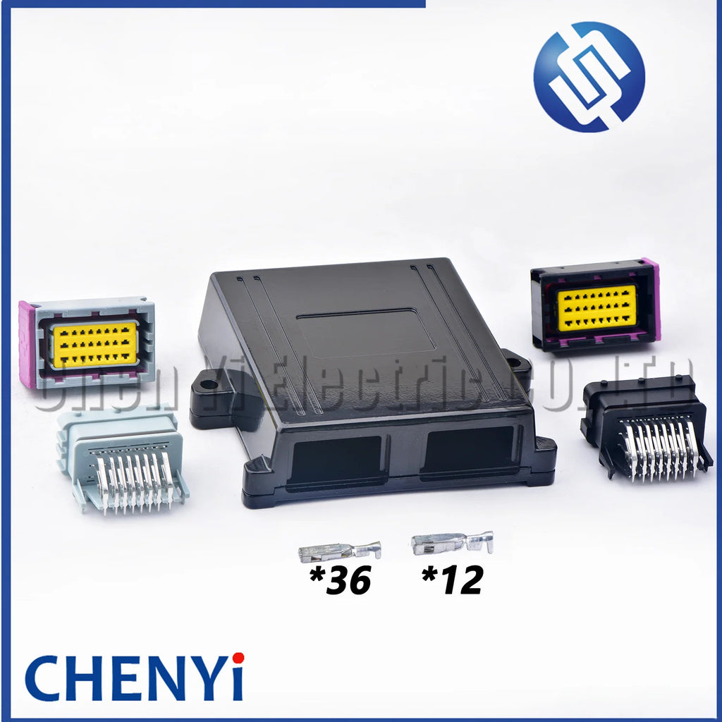 24Pin/48Pin ECU shell Aluminum PCB Box with auto connector plug car on-board controller panel circuit board connectors with Pin
