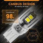 2/10/20 PCS Flash Strobe T10 W5W LED Bulb12V 2835-5SMD 6500K White Car Interior Dome Map Trunk License Plate Wedge Side Lights