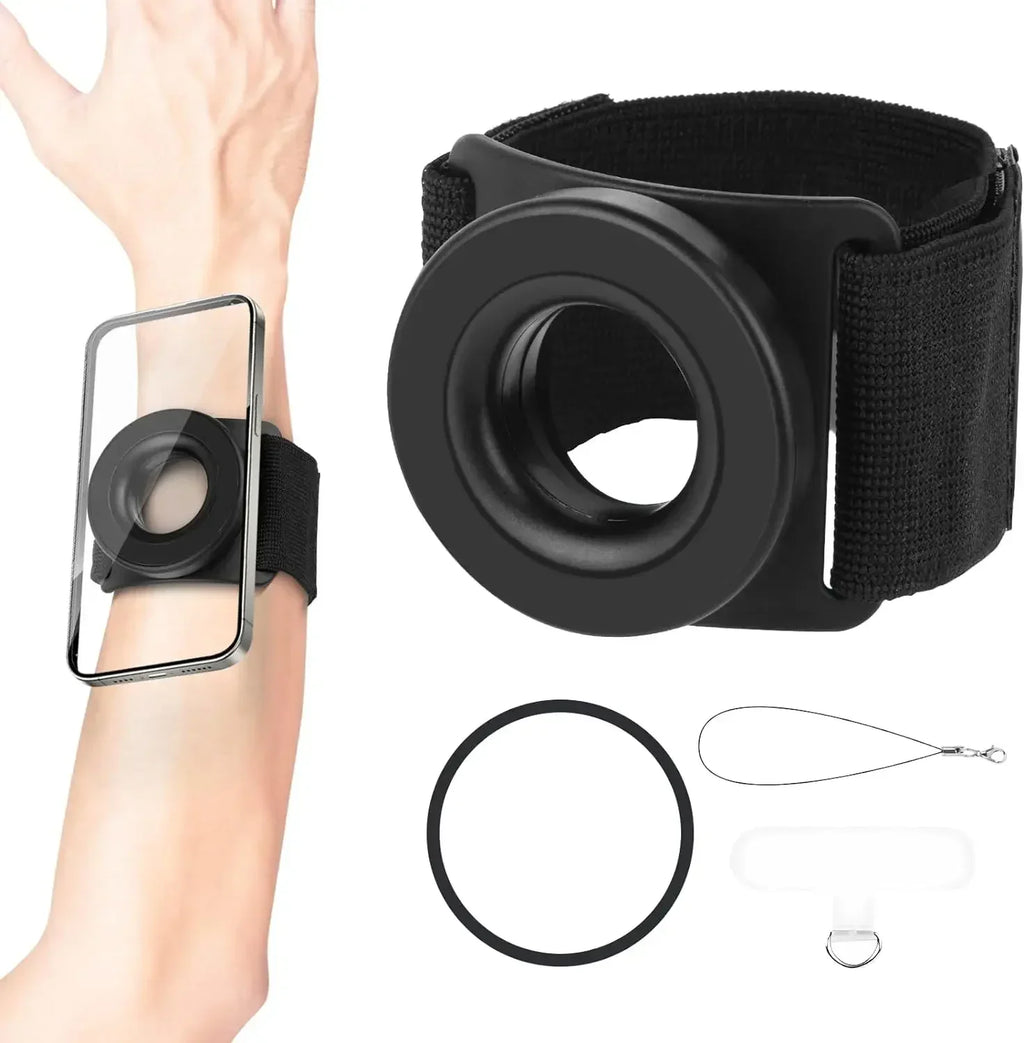 Strong Magnetic Suction Phone Holder with Wrist Strap Arm Mount for IPhone 12-16 Pro Max Samsung Mobile Bracket Amagi