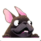 Car Styling Cartoon Dog Stickers French Bulldog Windscreen Vinyl Decal Decor Waterproof Creative Car Stickers Decoration 12*10cm