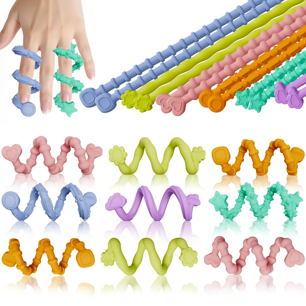 Sensory Sticks Toys, Anti Stress Relief Anxiety Silicone Textured Calming Sensory Toy For Autism ADHD Kids Antistress Amagi