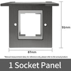 Fireproof 13A Wall Outlet 8mm Stainless Steel UK/EU/US/FR Universal Power Socket Single/Double Gang DIY