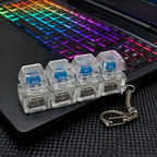 LED Keyboard Key Chain Fidget Toy for Adults Fidget Clicker Decompression Keychains Stress Relief Gadget Interesting Pendant