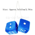 Dice For Car Mirror Auto Rear Mirror Plush Dice Soft And Fuzzy Car Charm Interior Ornament For Sedan Truck SUV Hangable Amagi
