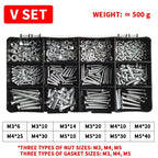 M3-M6 Phillips Pan Head Self-Tapping Screw Assortment Kit with Nuts & Washers - Stainless Steel Fastener Set for DIY/Machinery