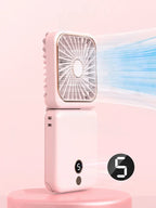 Foldable Mini Fan Portable Desk Fan with Phone Stand USB Rechargeable Handheld Fan for Outdoor Travel Camping Hanging Neck Amagi