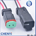 Deutsch DT series black 2 Pin Auto Waterproof Connector excavator headlight boom light Wire Harness pigtail Plug DT06-2S DT04-2P
