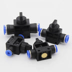 10/50/200 PCS HVFF Air Manual Valve 4mm 6mm 8mm 10mm 12mm, Pneumatic Push In Quick Joint with Manual Current-Limiting Control