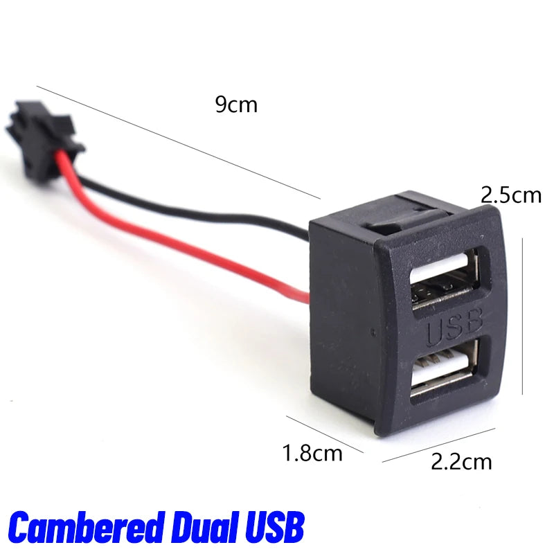 Universal Auto Dual Type C Female Jack Flush Mount Power Socket 5V 2A USB C Snap in Connector for Car Interior Upgrade Charger