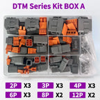Deutsch DTM Series Sealed Connector Kit (DTM06 & DTM04) 1-10 Boxes - Automotive Waterproof Plug with Terminals & Pins for Truck