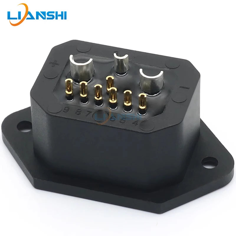 2+1+7 connector electric vehicle lithium battery bent wire harness plug power cord new energy storage charging female socket
