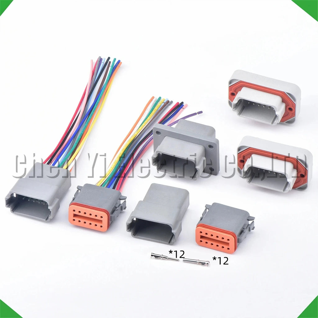 12-pin wire harness female waterproof connector automotive electrical harness pigtail