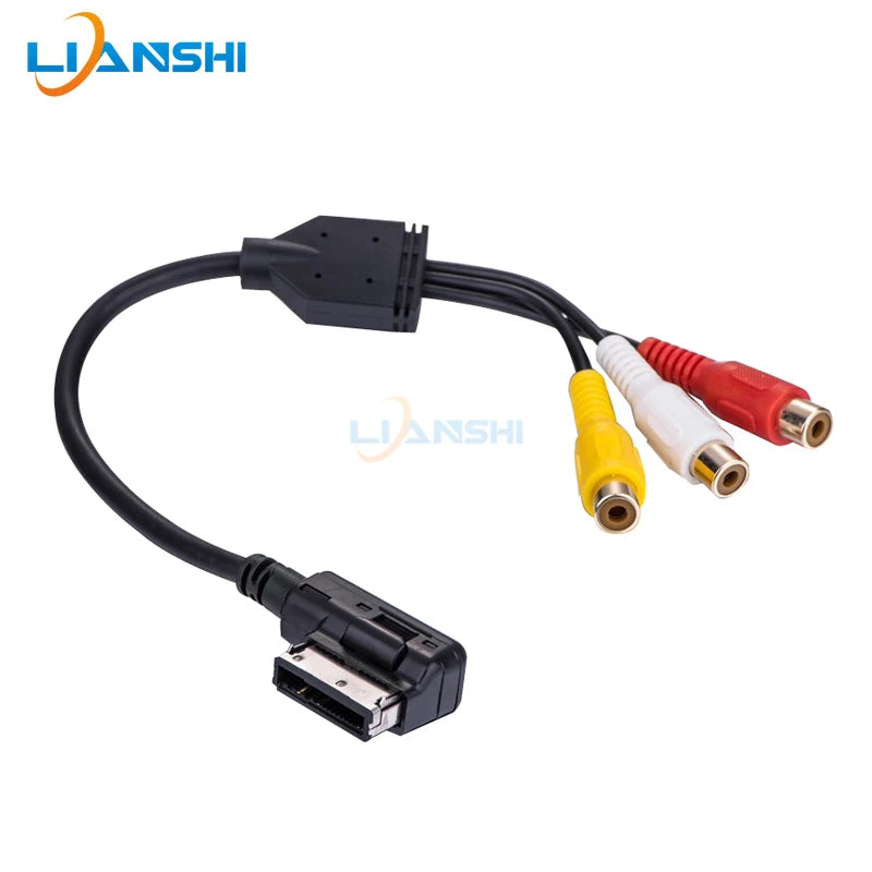 It is suitable for Audi audio and video cable AMI interface 3RCA external DVD player video car modification products