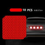 10pcs Car Bumper Reflective Stickers Reflective Warning Strip Tape Secure Reflector Stickers Decals Accessories