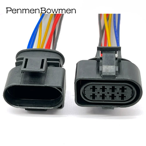 1 Set 8 Pin Car Oil Nozzle Throttle Electrical Cable Connectors Female Male Wire Harness Plug for VW 3A0973834 3A0973734