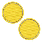 New Bling Rhinestone Cup Holder Drink Pad Interior Decoration Cute Anti-slip Round Durable Mat Coaster Heat Resi Car Accessories