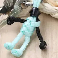 Handmade Building Block Keychain Biker Helmet Pendant Bag Rope Braided Paracord Backpack Doll Hanging Buddy Pendan Amagi