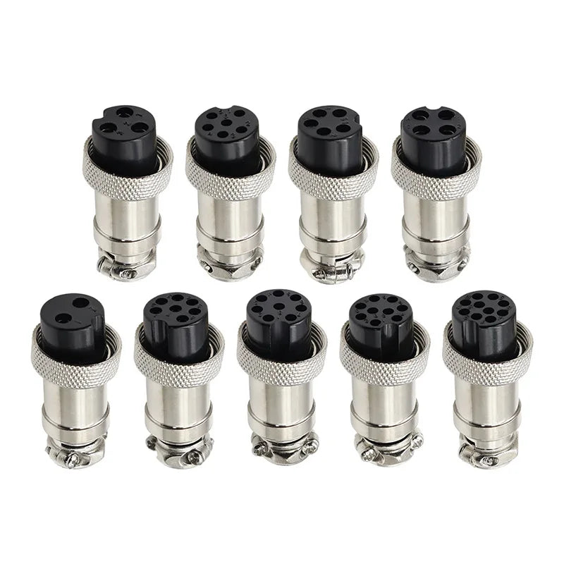 5Pcs GX16 Aviation Connector 2/3/4/5/6/7/8/9/10 Pin Male Plug Female Socket 16mm Wire Panel Mount Nut Type Circular Adapter