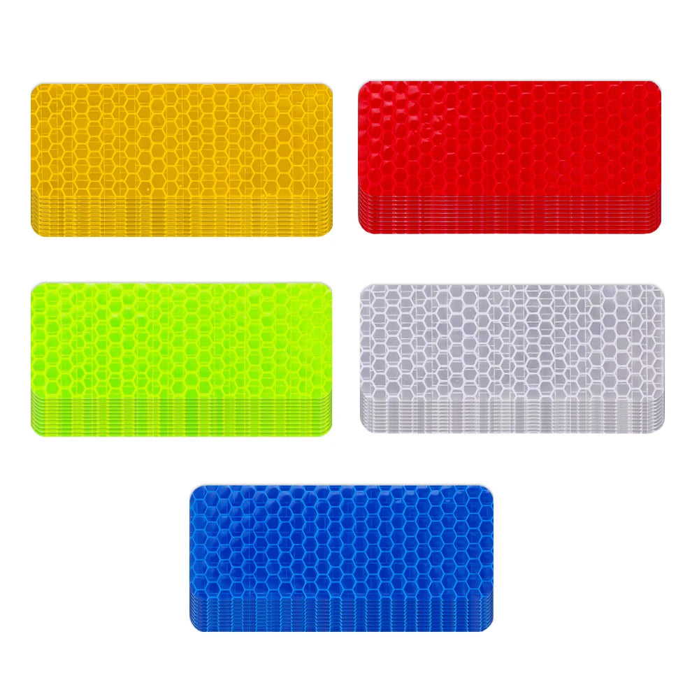 10pcs Car Bumper Reflective Safety Strip Sticker Warning Reflector Tape Auto Car Accessories Exterior Interior Reflector Sticker