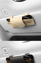 Car Glasses Storage Box Universal Sunshade Glasses Clip PU Soft Leather High-end Sunglasses Stand Car Accessories Storage amagi