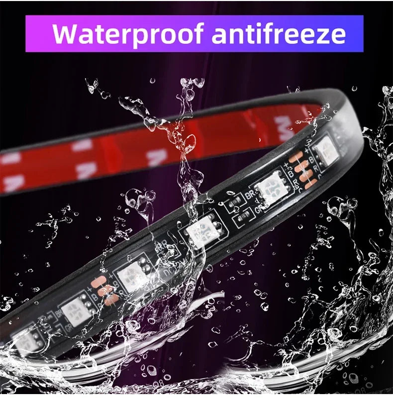 RGB Motorcycle LED Light Kits App Control Waterproof Lights For Motorcycles Music Scene Modes Motorcycle Underglow Lights Tools