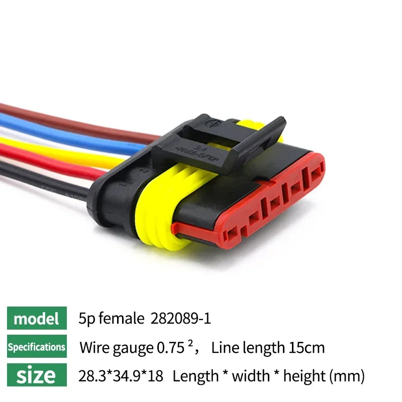 5/20/100 Sets HID 1/2/3/4/5/6 Pin Waterproof Auto Connector Kit with 15CM 18AWG Wire for Car/Truck Harness Wiring