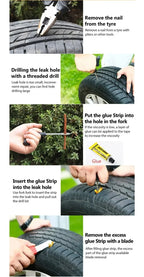 Car Motorcycle Cold Repair 50/5pcs Vacuum Tire Repair Strip Tire Repair Kit Rubber Plugs Strings Puncture Repair Tools New amagi
