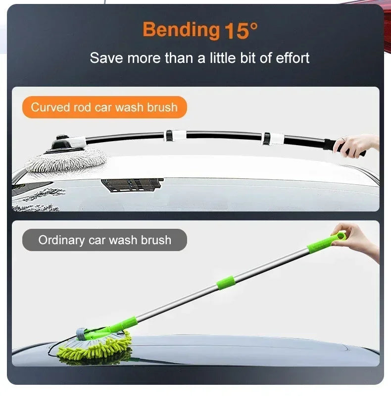 Car Cleaning Brush Mop Kit Wash Brush Chenille Microfiber Car Wash Brush Telescopic Long Handle Cleaning Mop Car Cleaning Amagi