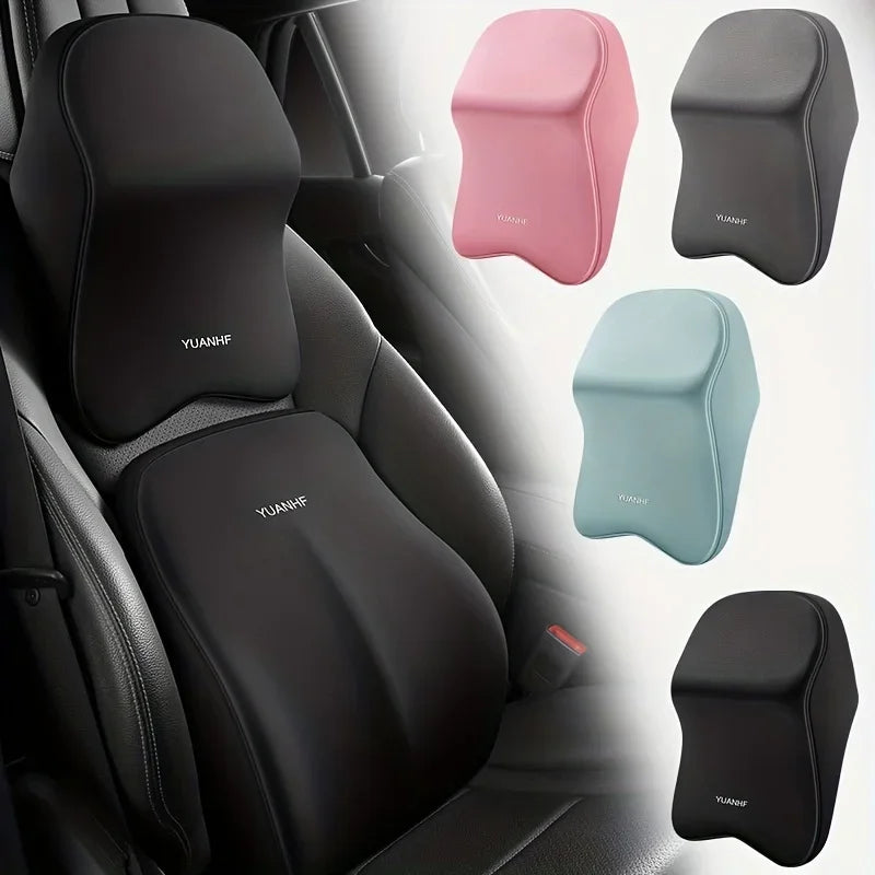Car Lumbar Back Support Memory Foam Headrest Neck Lumbar Pillow Universal Soft Neck Pillows Seat Cushion Car Interior Accessorie
