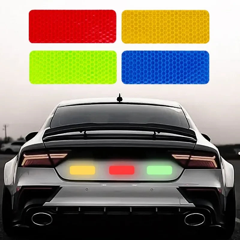 3*8cm Car Bumper Reflective Stickers Reflective Warning Strip Tape Secure Reflector Stickers Decals Safety Warning Tape 10pcs