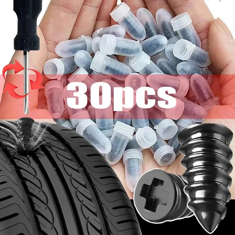 Car Motorcycle Vacuum Tyre Repair Nails Truck Scooter Bike Tire Puncture Repair Tubeless Tools Rubber Metal Amagi10/30Pcs