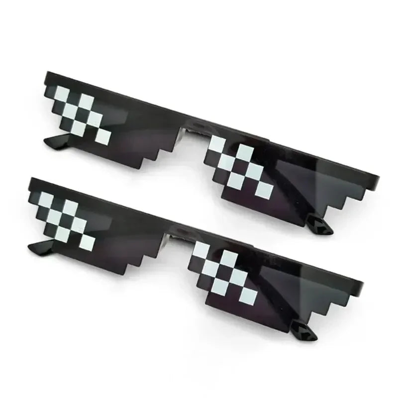 8 Bit Thug Life Sunglasses Pixelated Men Women Brand Party Eyeglasses Mosaic UV400 Vintage Eyewear Unisex Gift Toy Glasses Amagi