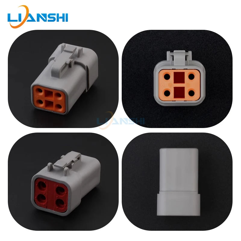 DTP04-4P/DTP06-4S Deutsch high current connector Engine engineering vehicle LED spot light power 4p plug with terminal