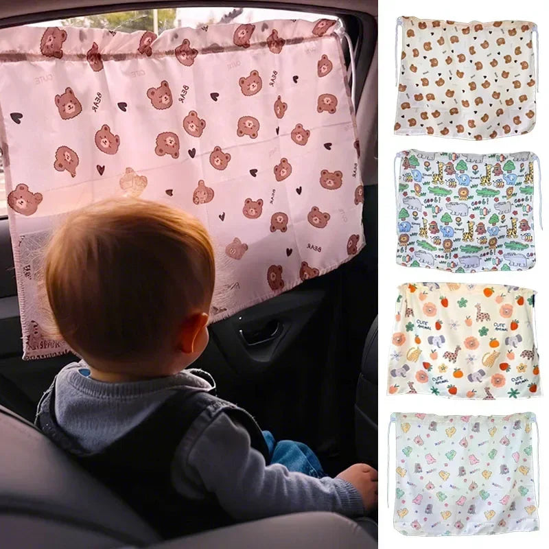 Baby Car Suction Cup Curtain Window Sunshade Cover Cute Universal Side Window Sunshade UV Protection for Kid Baby Children Amagi