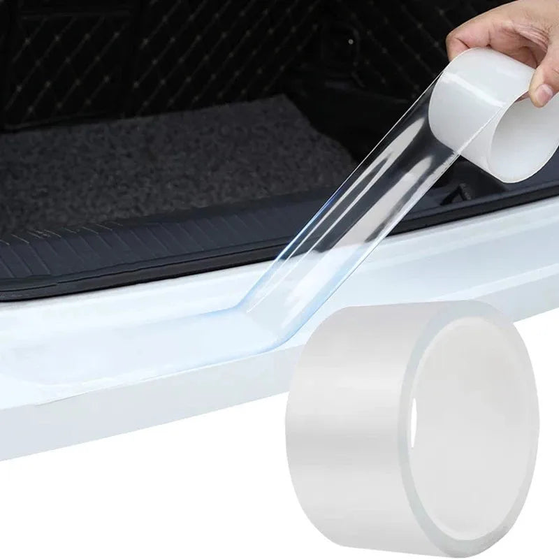 Car Stickers Anti Scratch Door Sill Protector Rubber Strip Carbon Fiber Threshold Protection Bumper Film Styling  Accessories