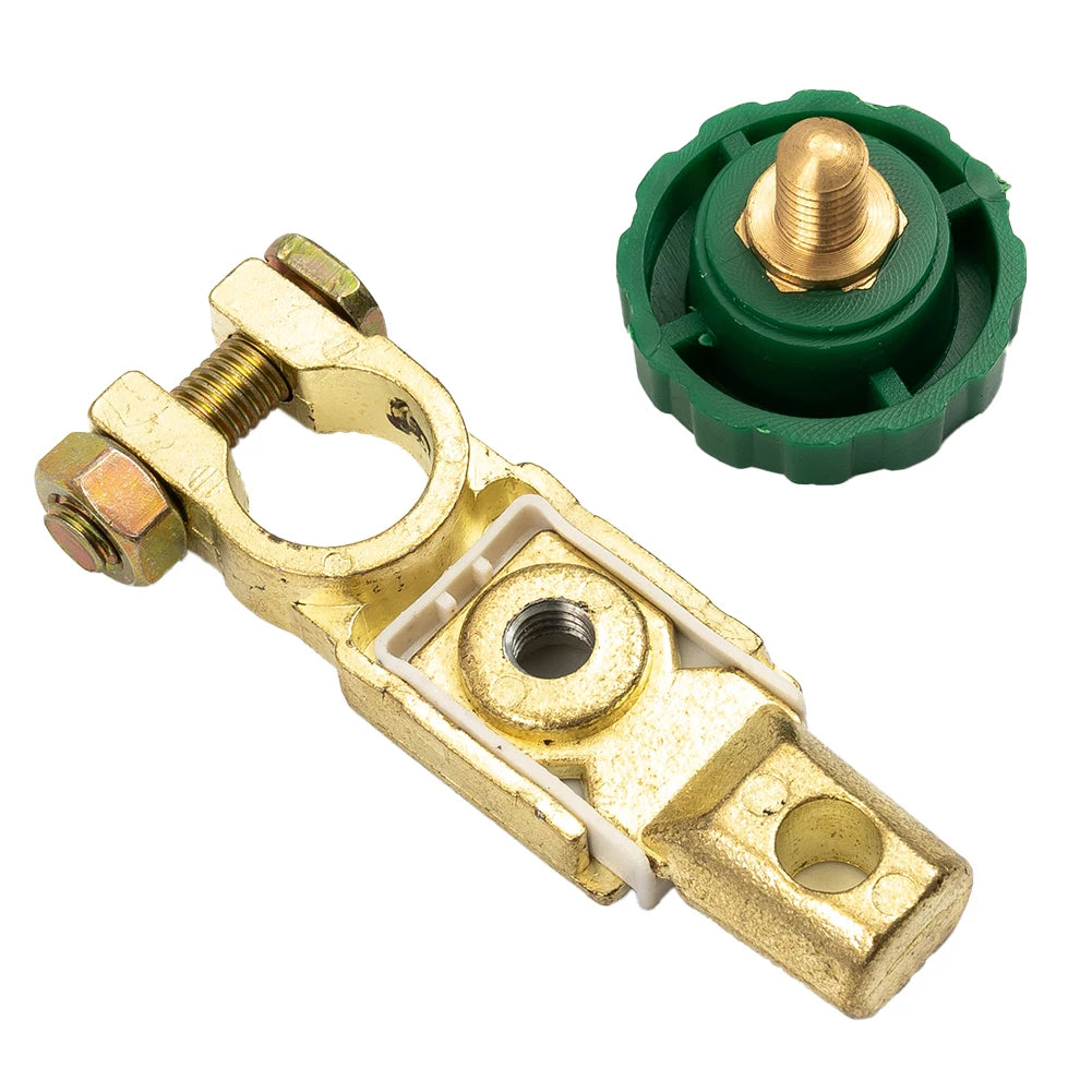 1PCS Heavy Duty Battery Disconnect Isolator Cut Off Switch 12V 24V Green 17MM  Fits Standard Negative Terminal Car Parts