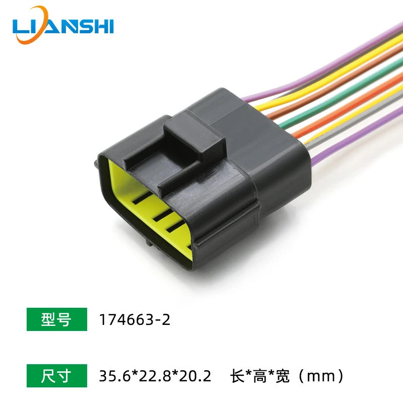 174352-2 AMP type connector, automotive waterproof plug terminal connector, 4/6/8/12-pin male and female plug, 1.8 series plug