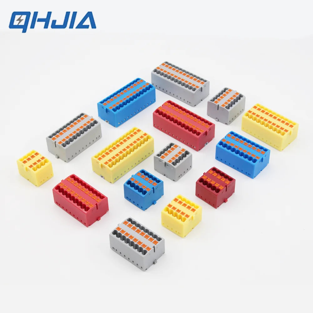 Fast Wiring Mini Rail-Type Quick Junction Box | 1-In-Multi-Out Plug-in Terminal Wire Connector for Easy Electrical Connection