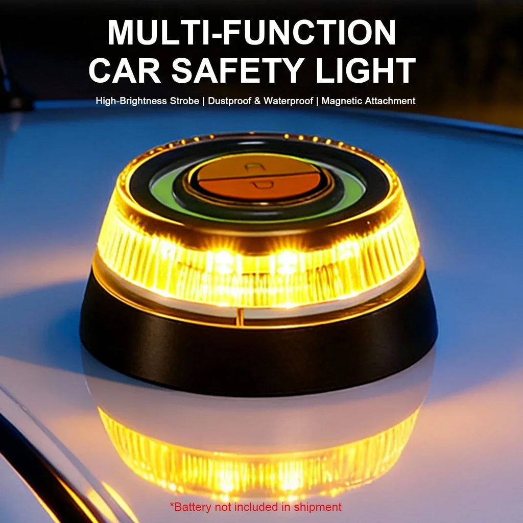 V16 Car Emergency Beacon Light with 2 Light Modes Battery Magnetic Strobe Warning Light Signal Lamp Auto Accessories Amagi