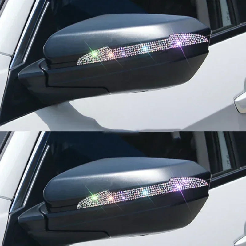 Bling Rhinestone Car Door Handle Scratch Protectors Suitable For All Cars Vehicles SUVs Side Mirrors Car Door Edge Guards Amagi